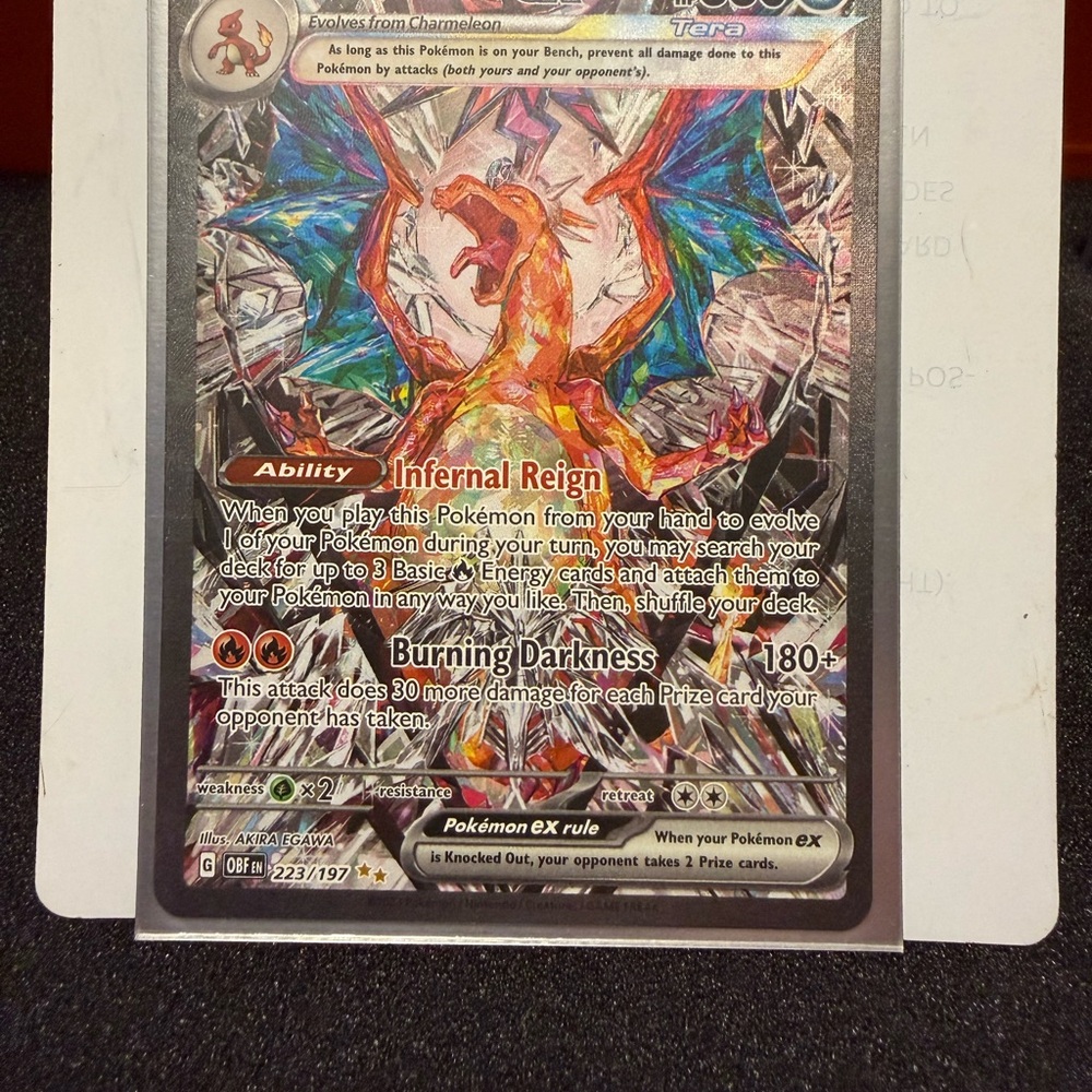 Pokemon Charizard EX Card - Red and Black
